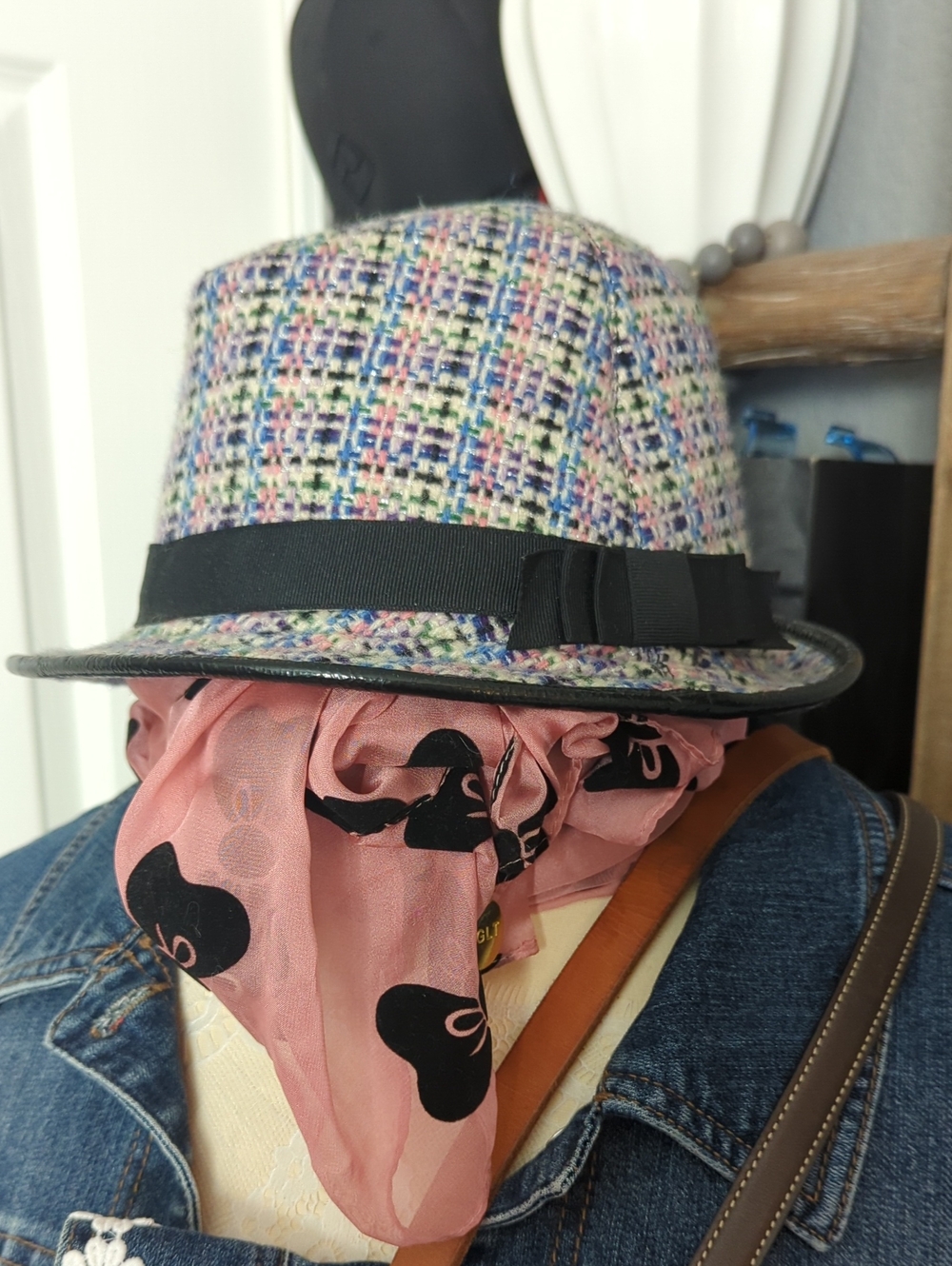 Coach Tattersall Tweed Wool Hat